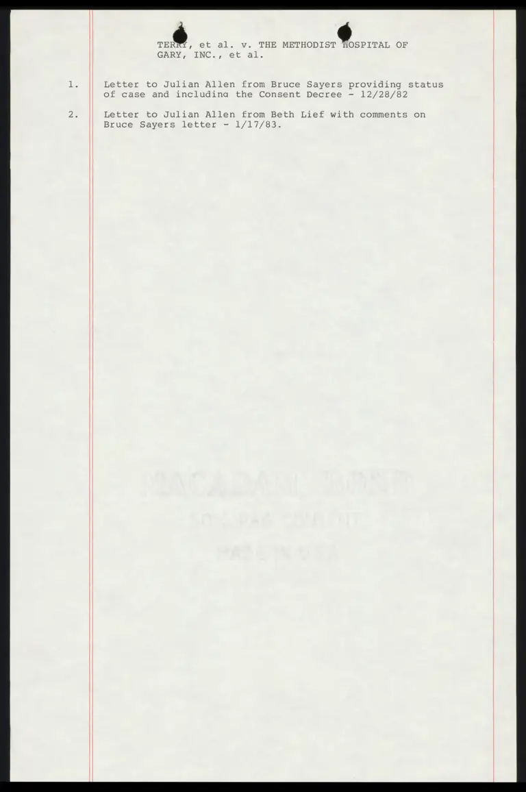 Terry v. Methodist Hospital Record File No. 15 preview