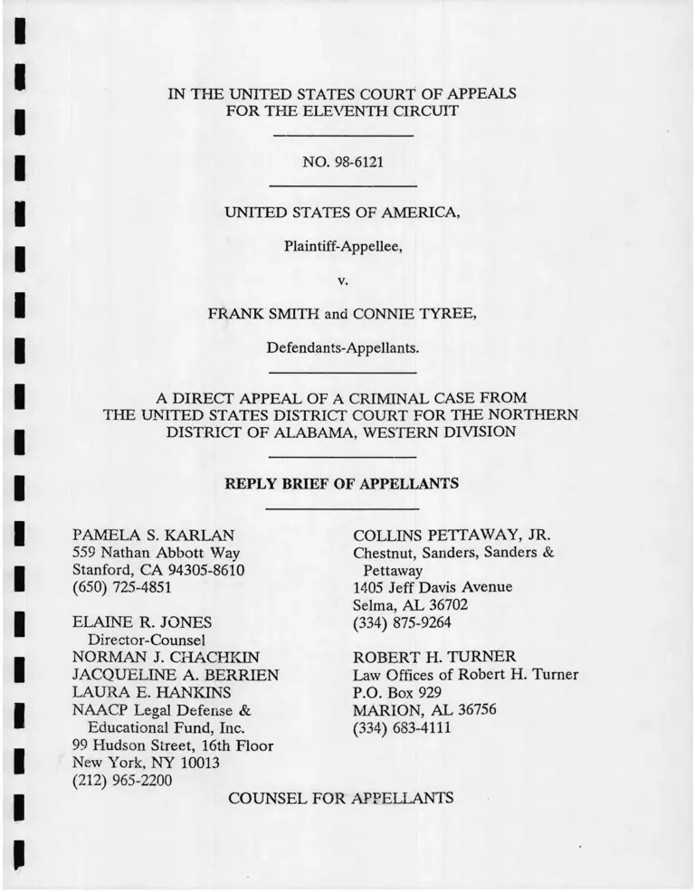 USA v Smith Reply Brief of Appellants preview