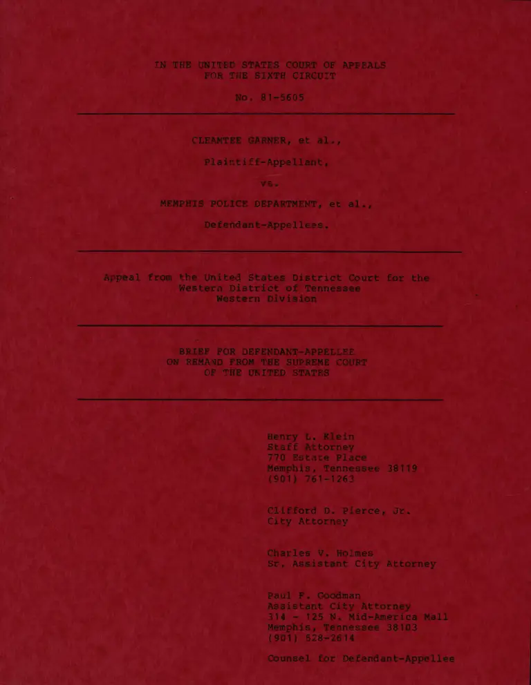 Brief for Defendant-Appellee on Remand from the US Supreme Court preview