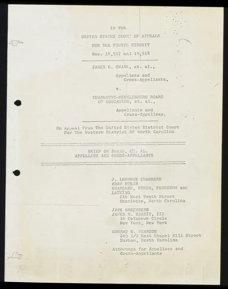Brief of Swann, et al., Appellees and Cross-Appellants preview
