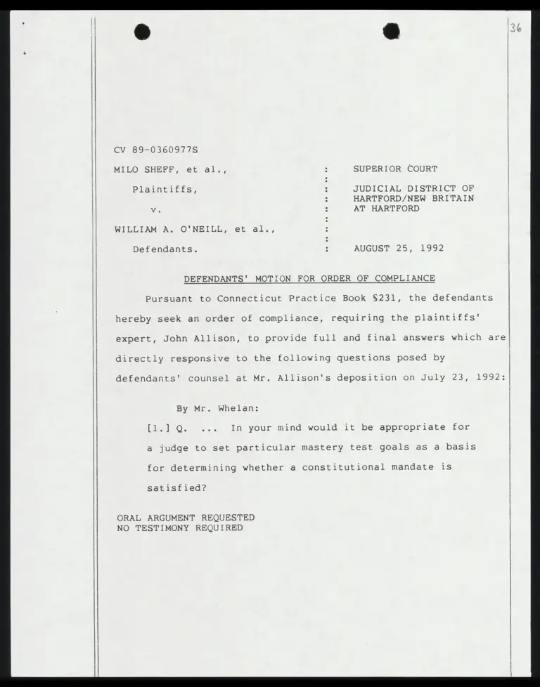 Defendants' Motion for Order of Compliance preview