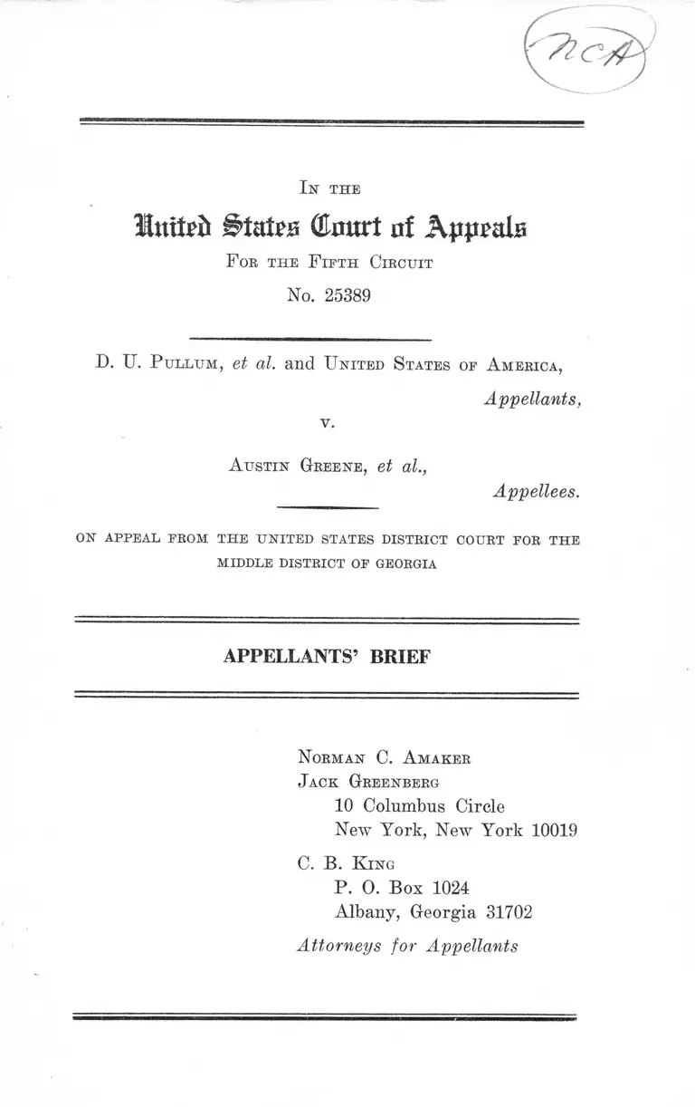 Pullum v. Greene Appellants' Brief preview