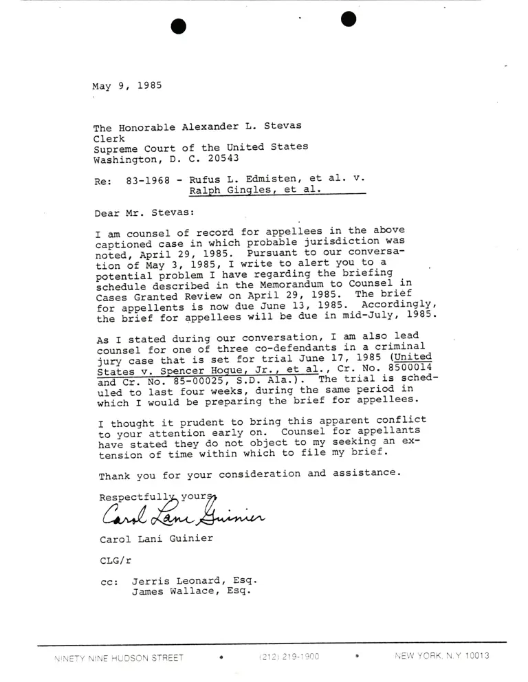 Correspondence from Guinier to Stevas preview