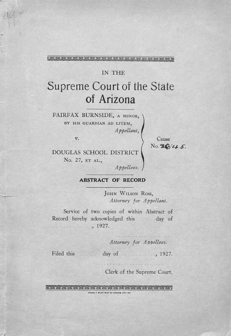 Burnside v Douglas School District Abstract of Record preview
