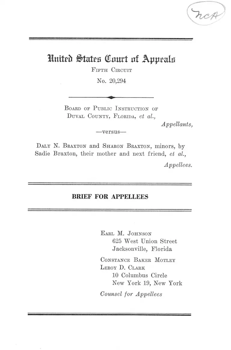 Duval County, FL Board of Public Instruction v. Baxton Brief for Appellees preview