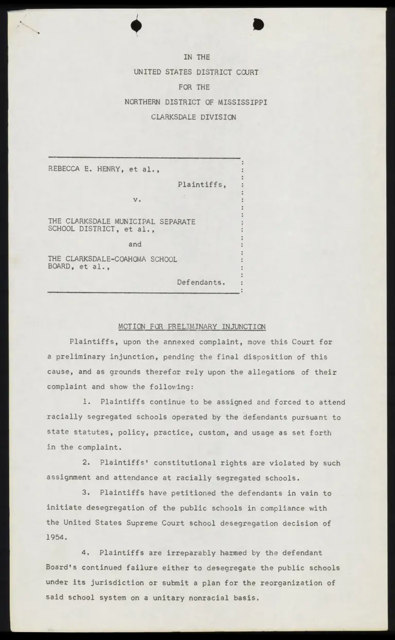 Motion for Preliminary Injunction preview