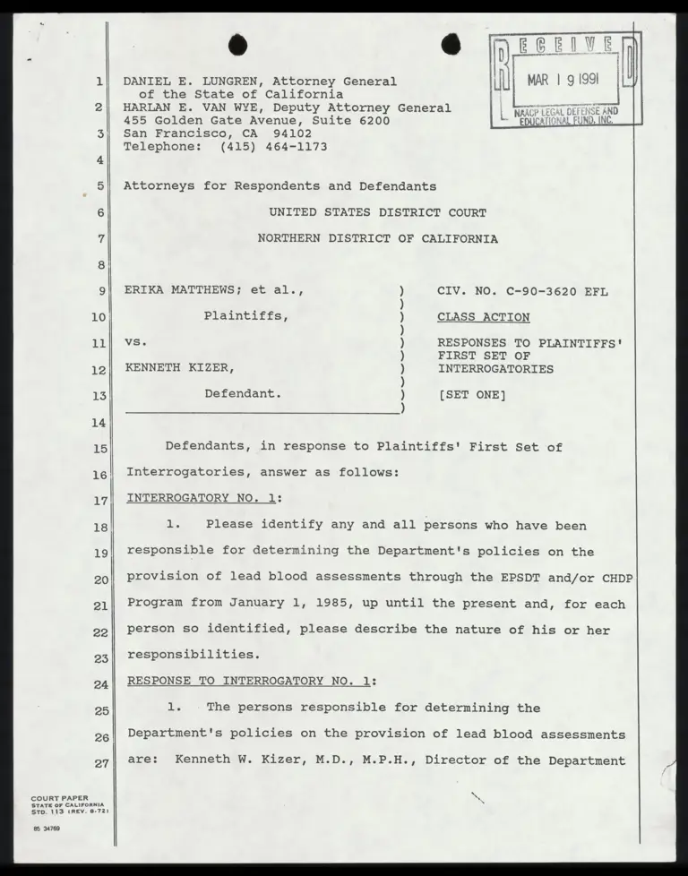 Responses to Plaintiffs' First Set of Interrogatories preview