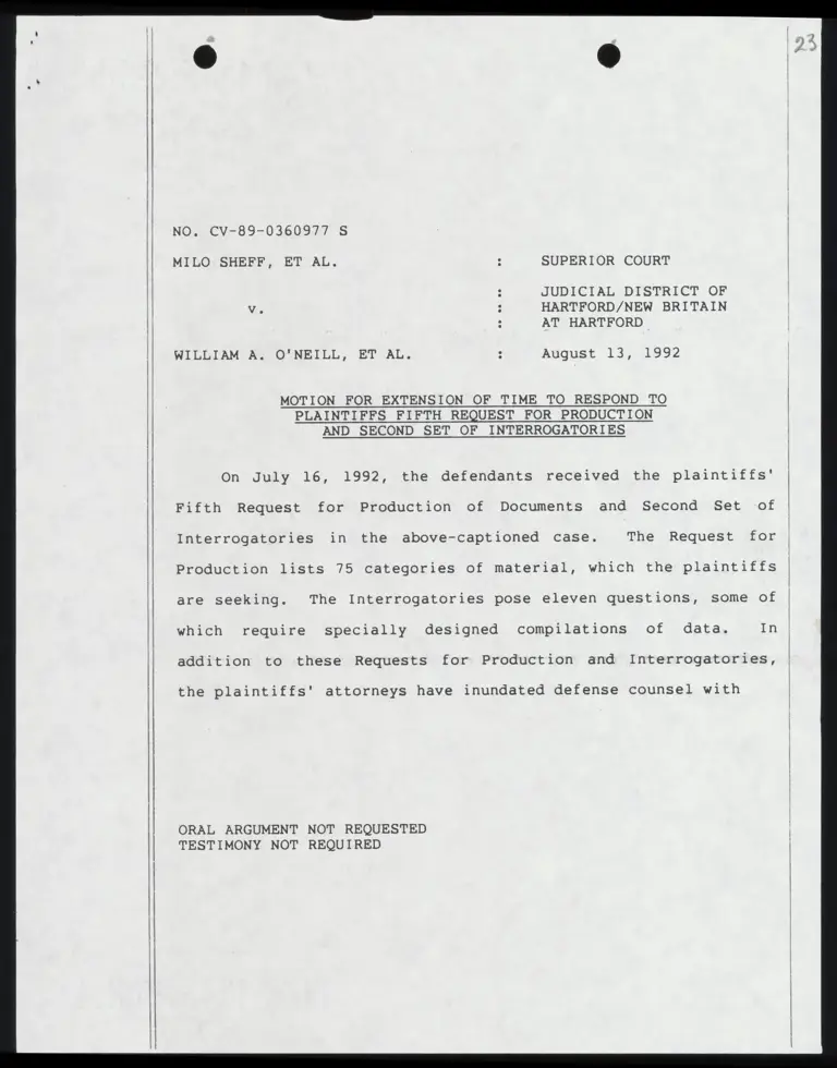 Motion for Extension of Time to Respond to Plaintiffs preview