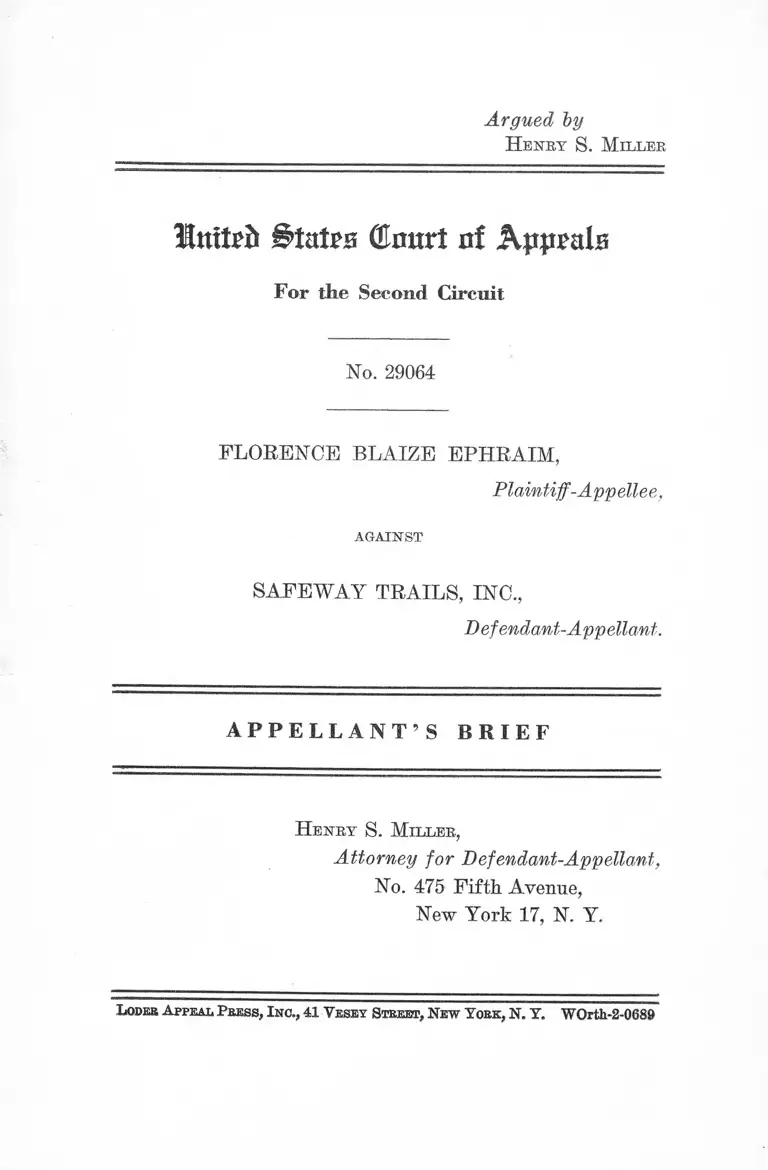 Ephraim v. Safeway Trails, Inc. Appellant's Brief preview