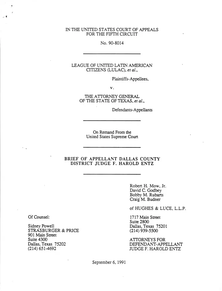 League of United Latin American Citizens (LULAC) v. The Attorney General of the State of Texas Brief of Appellant preview