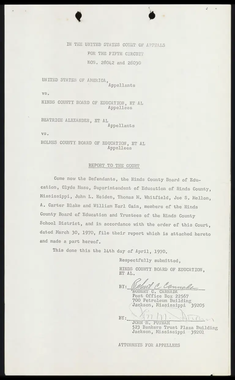 Report to the Court on Hinds County and Holmes County preview