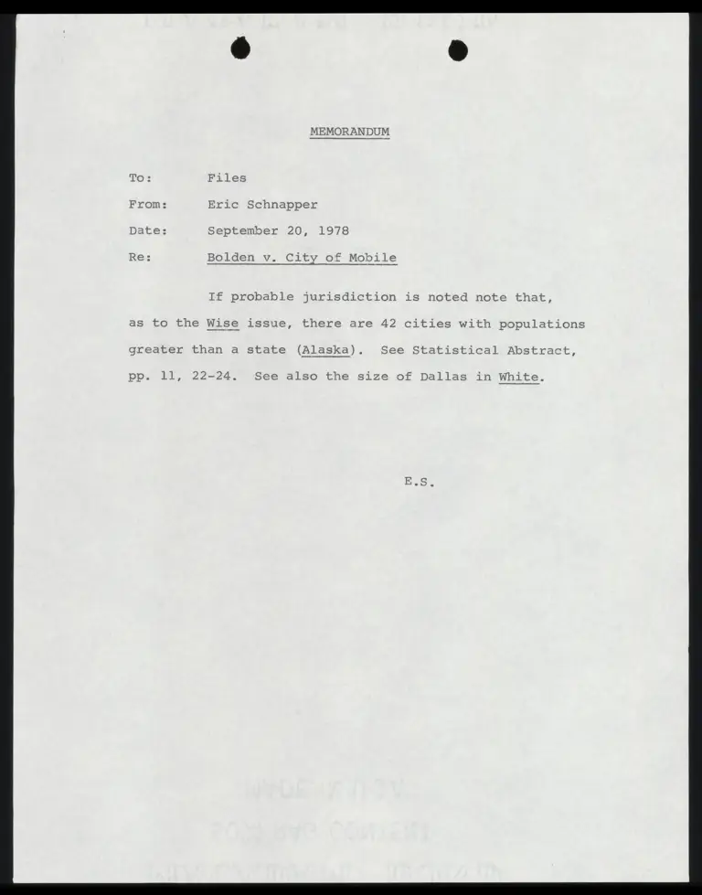 Memorandum from Schnapper preview
