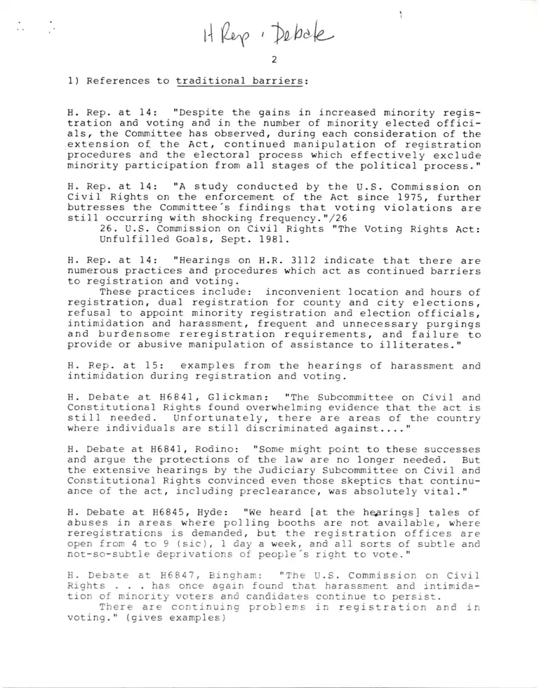 H Rep Debate (References to Traditional Barriers) preview