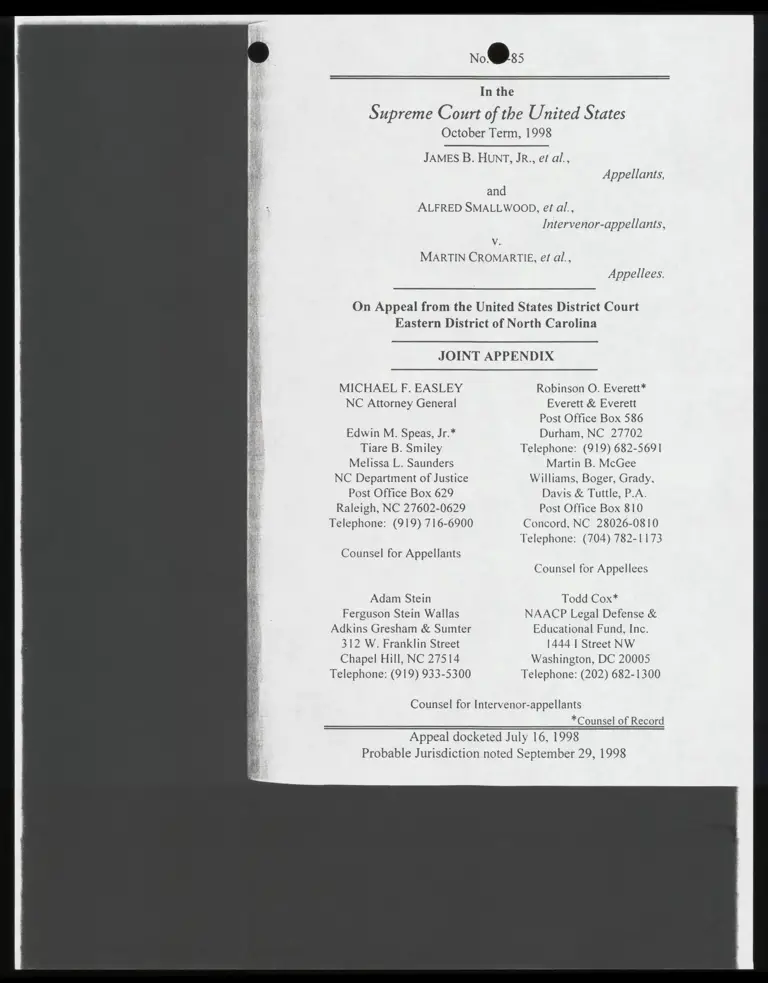 Joint Appendix with Certificate of Service preview
