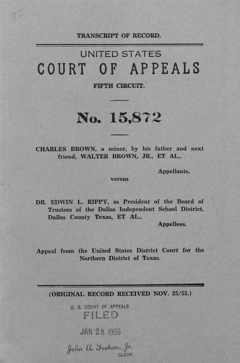 Brown v. Rippy Transcript of Record preview
