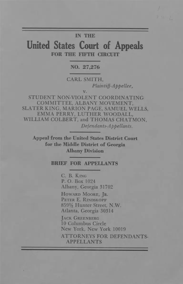 Smith v Student Non Violent Coordinating Committee Brief for Appllants preview