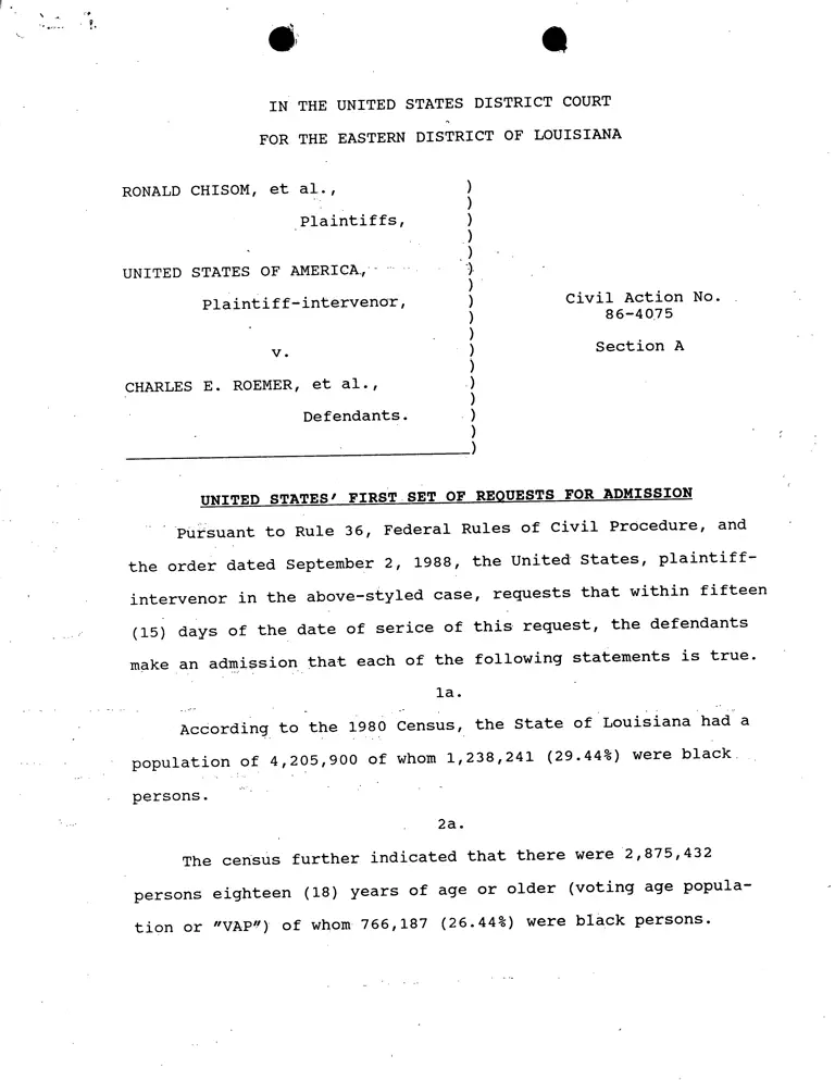 United States' First Set of Requests for Admission preview