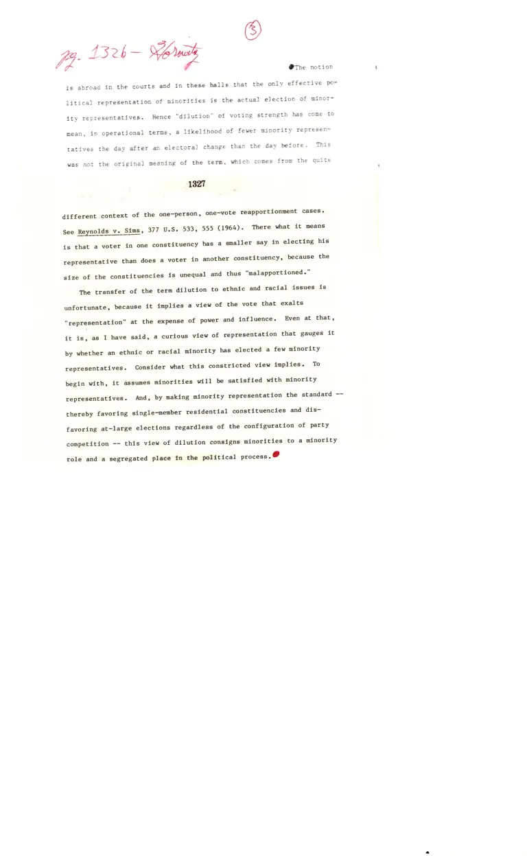 Statements by Professor Donald Horowitz RE: Bloc Voting/Dilution Page 2 preview