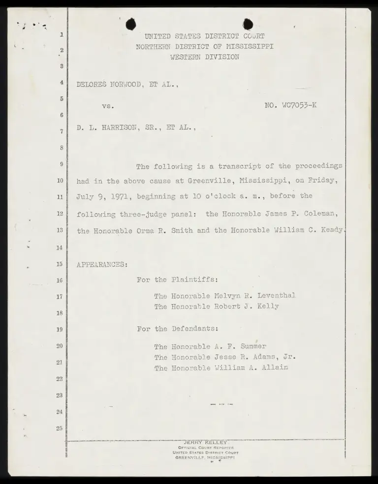Transcript of Hearing on Plaintiffs' Request for Injunctive Relief preview