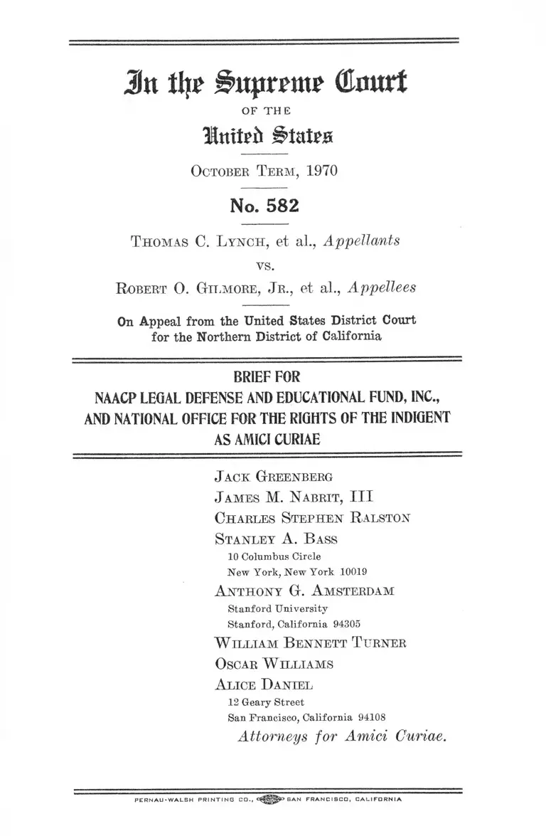 Lynch v. Gilmore, Jr. Brief Amicus Curiae preview