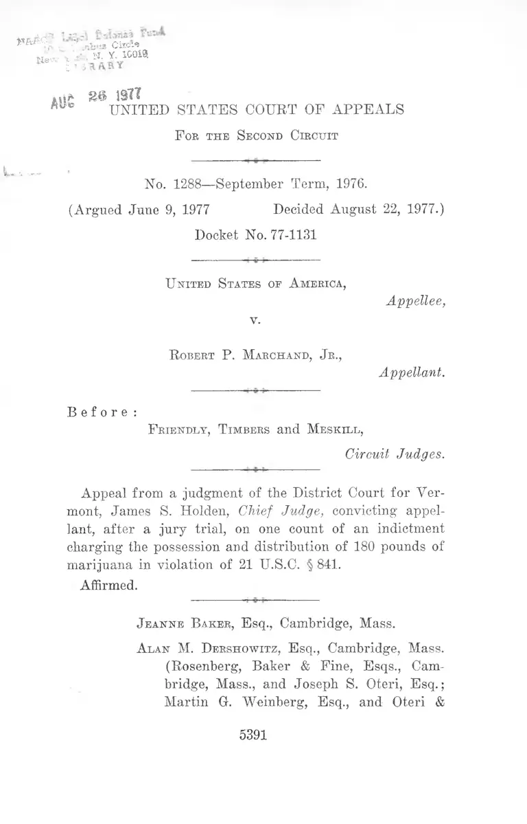 United States v. Marchand, Jr. Opinion preview