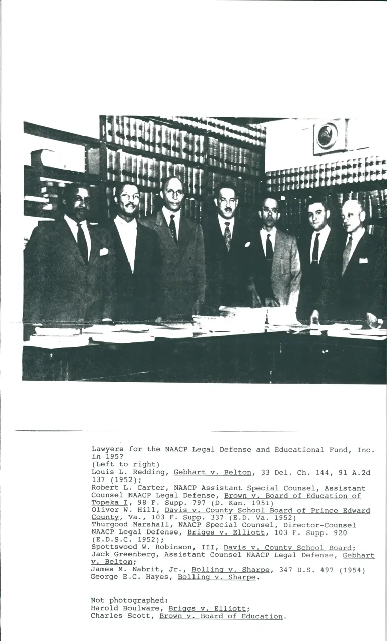 Brown v. Board Legal Team, 1950s - 1 of 2 (supplement) preview