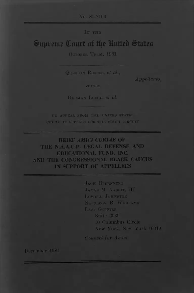 Rogers v Lodge Brief Amici Curiae preview