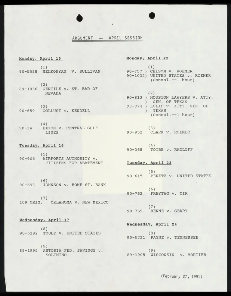 Argument - April Session preview