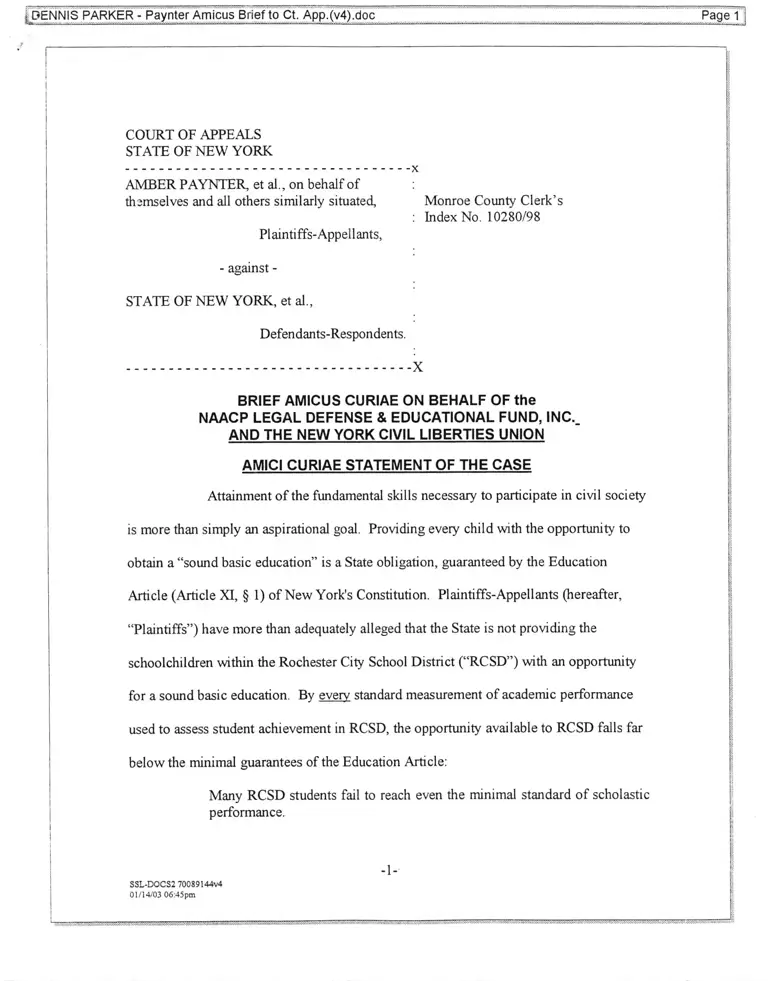 Paynter v. New York Brief Amicus Curiae preview