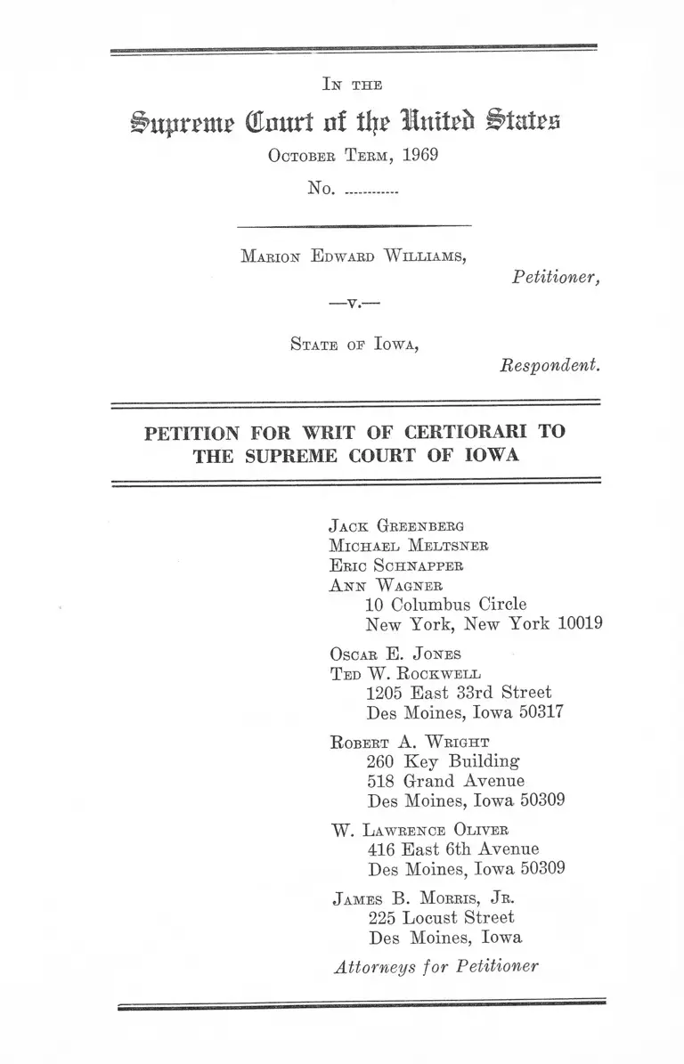 Williams v. Iowa Petition for Writ of Certiorari preview