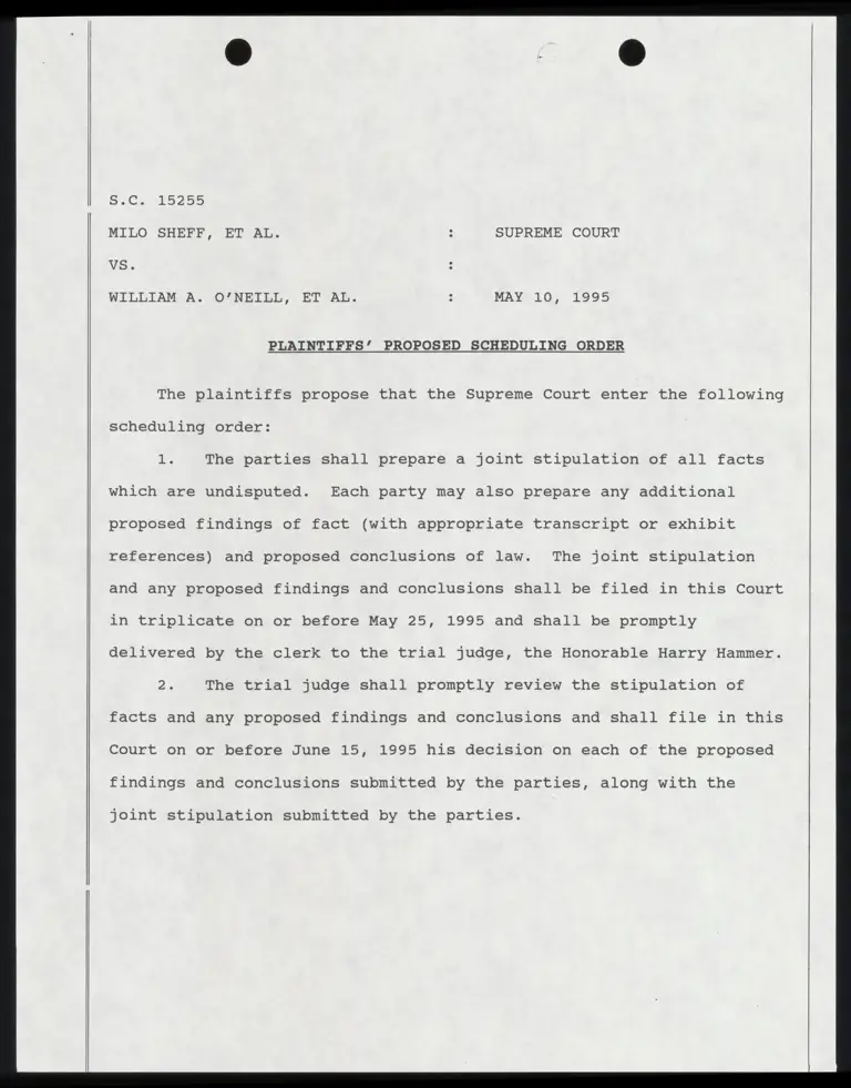 Plaintiffs' Proposed Scheduling Order preview