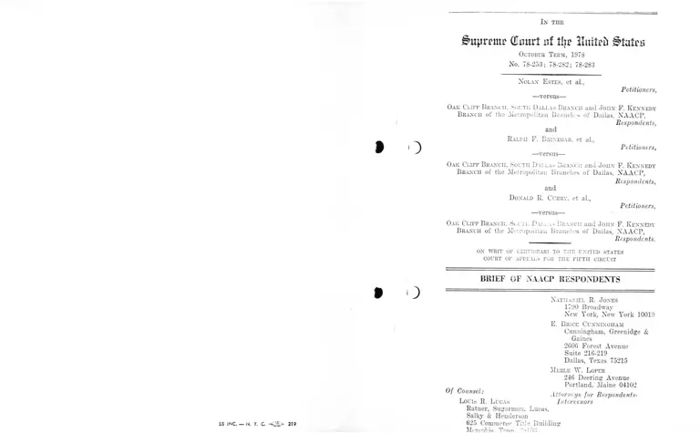 Estes v. Dallas NAACP Branches Brief of NAACP Respondents preview