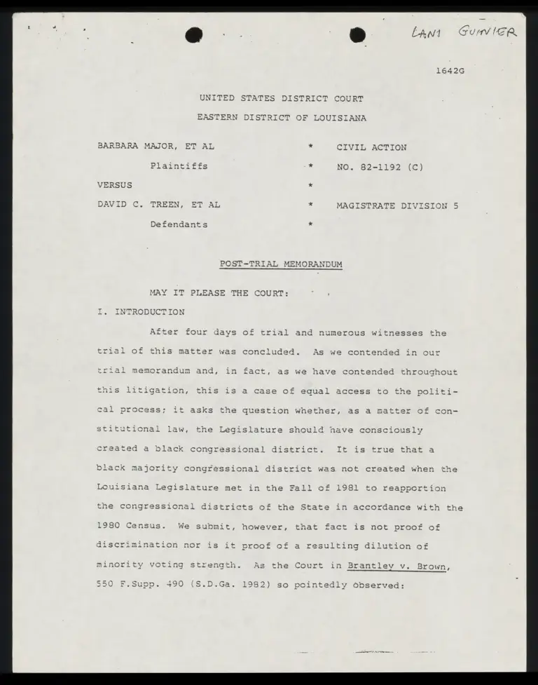 Post-Trial Memorandum preview
