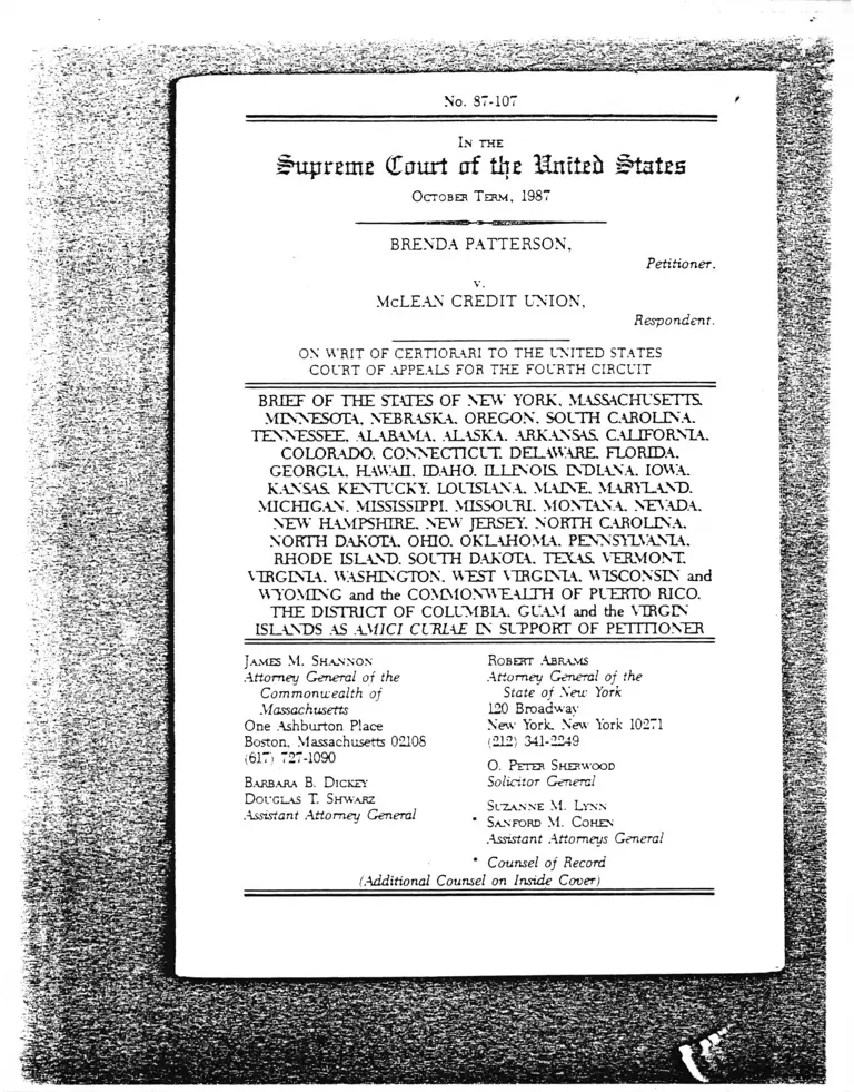 Patterson v. McLean Credit Union Brief of New York and Other States Amici Curiae preview