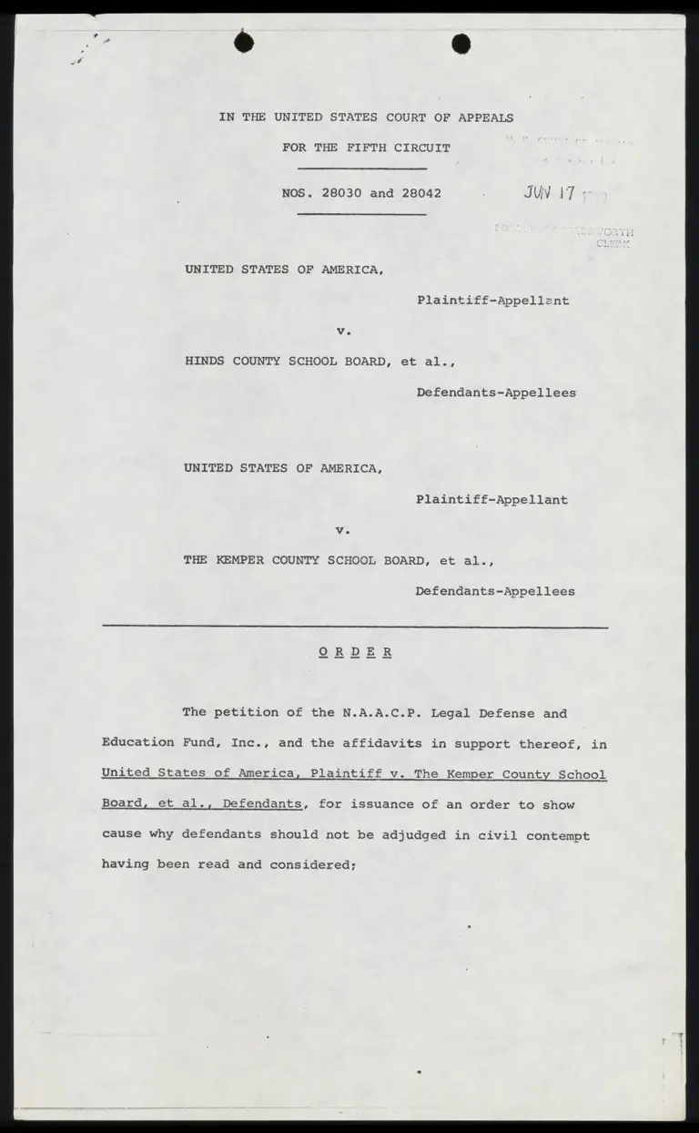 Order to Show Cause preview