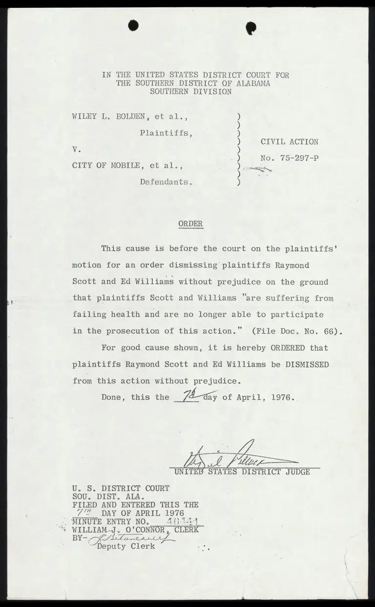 Order Dismissing Plaintiffs Without Prejudice preview