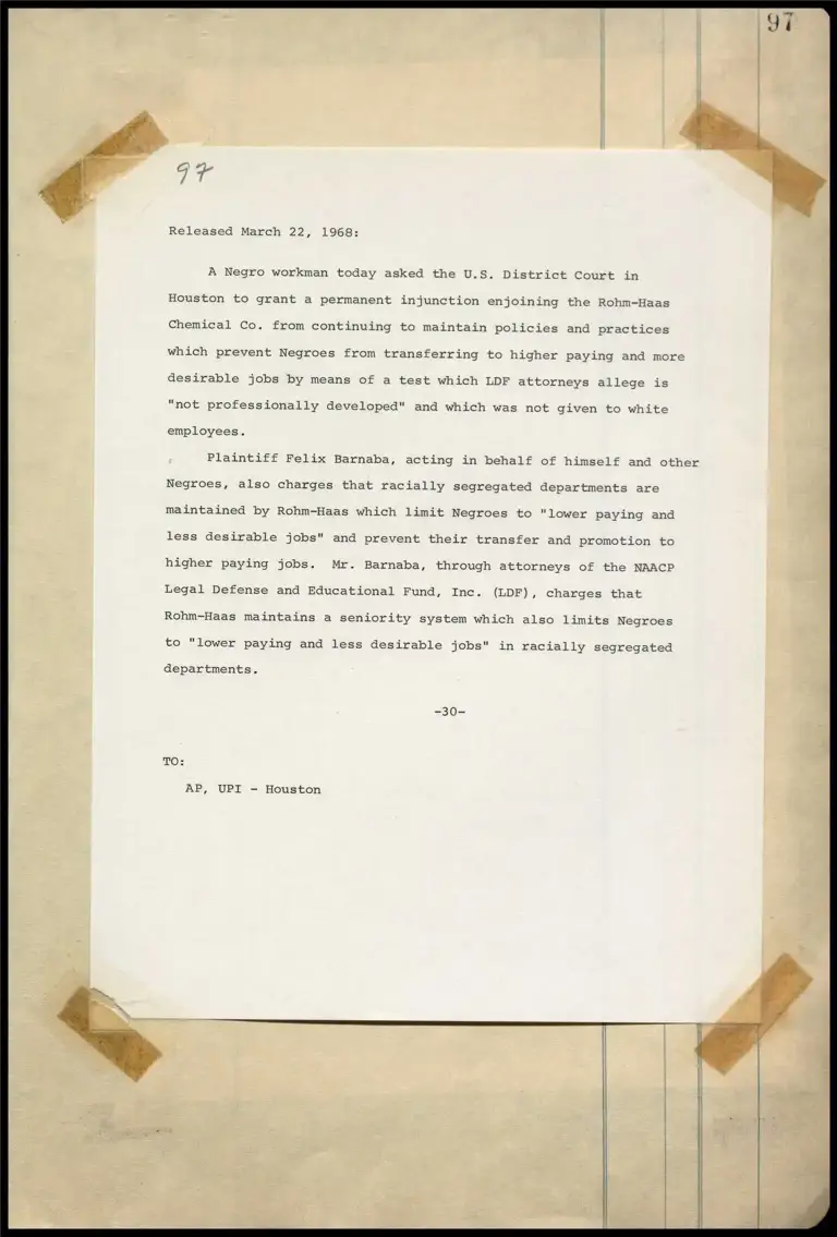 Job Discrimination (Rohm-Haas Chemical Co.) Houston preview