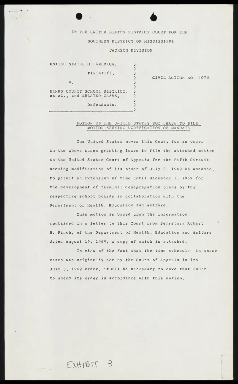 Motion for Leave to File Motion Seeking Modification of Mandate and Other Exhibits preview