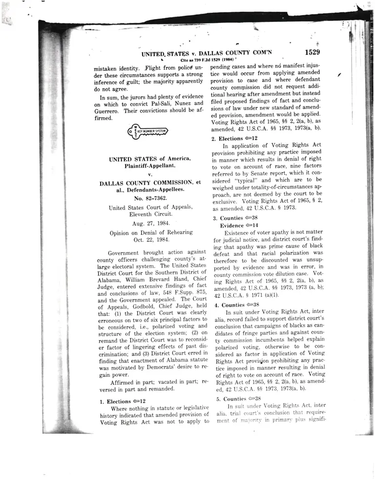 United States v. Dallas County Commissions Court Opinon preview
