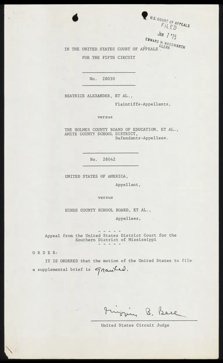 Order to File Supplemental Brief preview