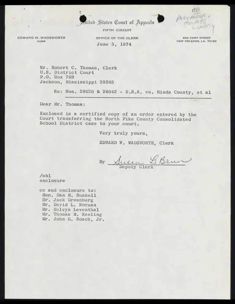 Order Transferring North Pike County Case preview