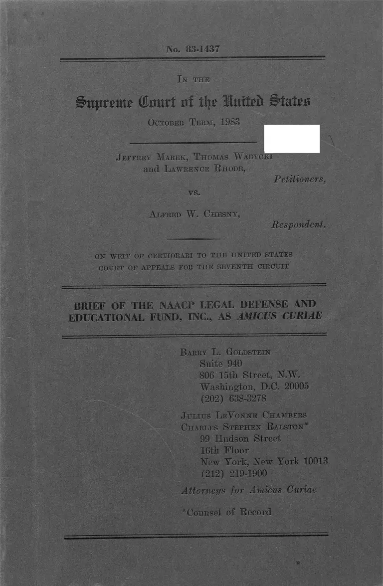Marek v. Chesny Brief Amicus Curiae preview