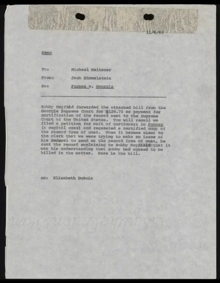 Memo from Himmelstein to Meltsner preview