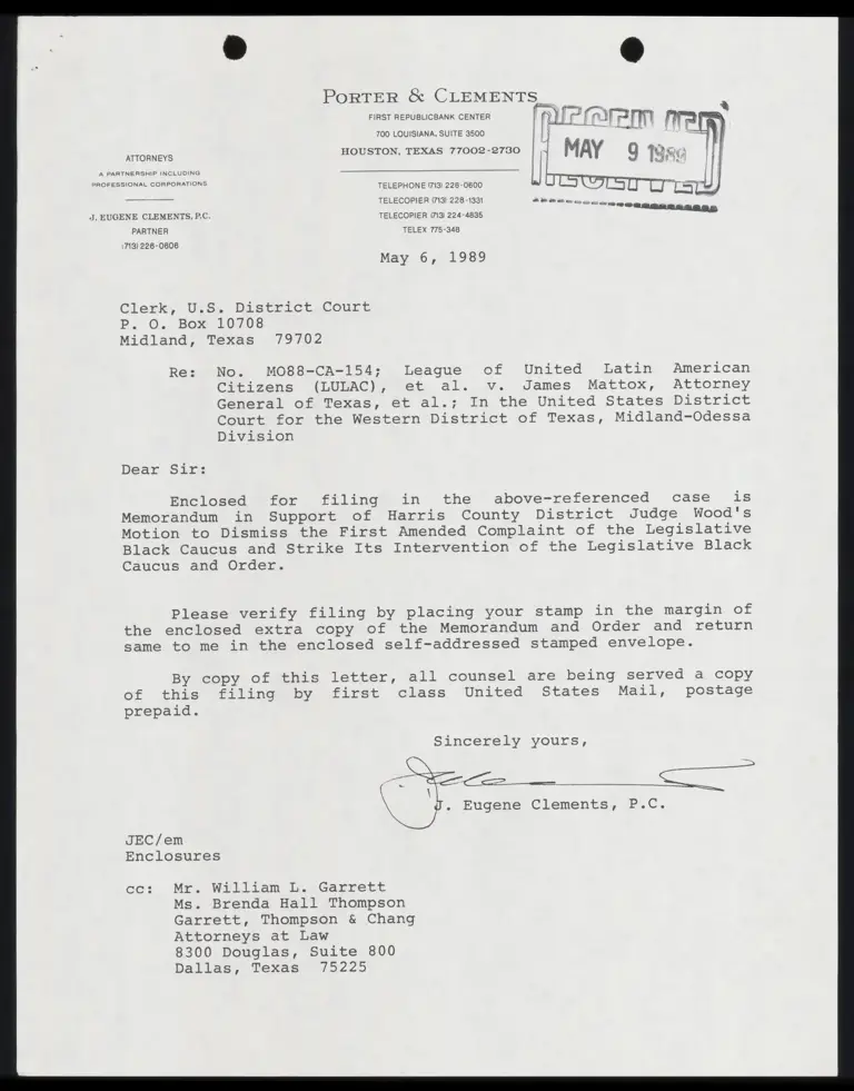 Memorandum in Support of Judge Wood's Motion to Dismiss the First Amended Complaint of the Legislative Black Caucus and Strike Its Intervention preview