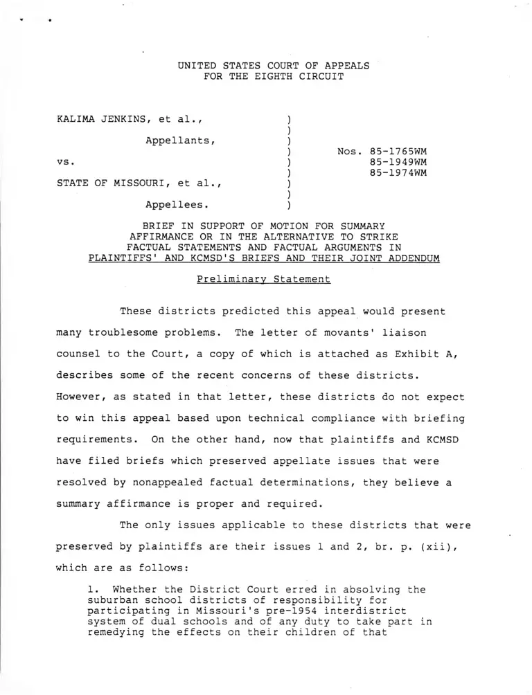 Jenkins v. Missouri Brief in Support of Motion for Summary Affirmance preview