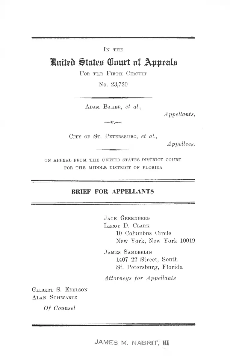 Baker v. City of St. Petersburg Brief for Appellants preview