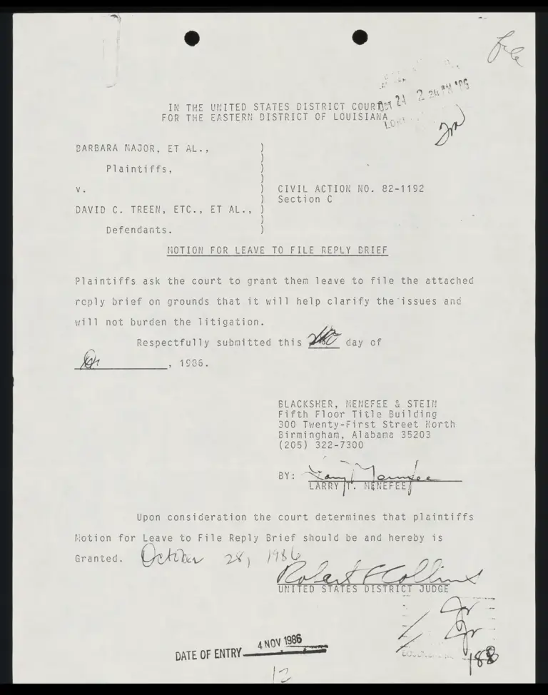 Motion for Leave to File Reply Brief preview