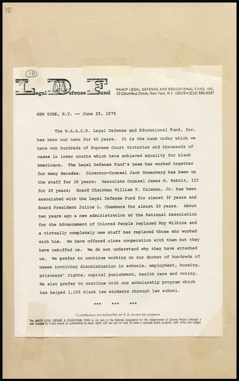 Reply of LDF to Resolution of NAACP Convention Re: Use of "NAACP" by LDF in Name preview