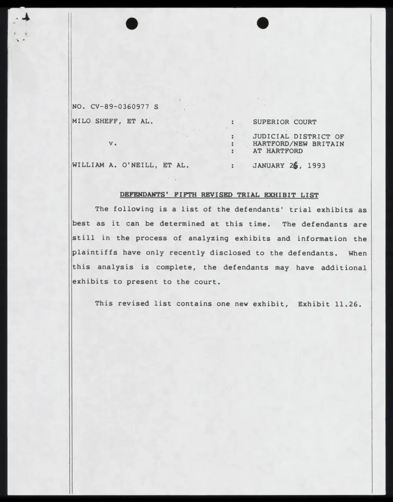 Defendants' Fifth Revised Trial Exhibit List preview