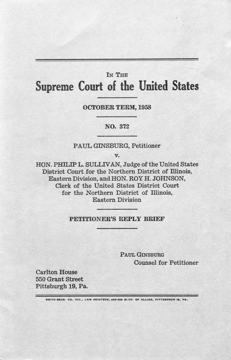Ginsburg v. Sullivan Motion to Dismiss or Affirm preview